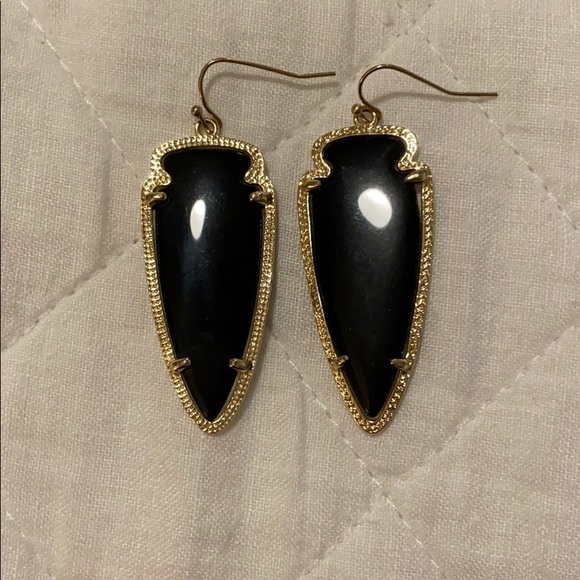 Kendra Scott Black Pointed Earrings - Picture 1 of 6